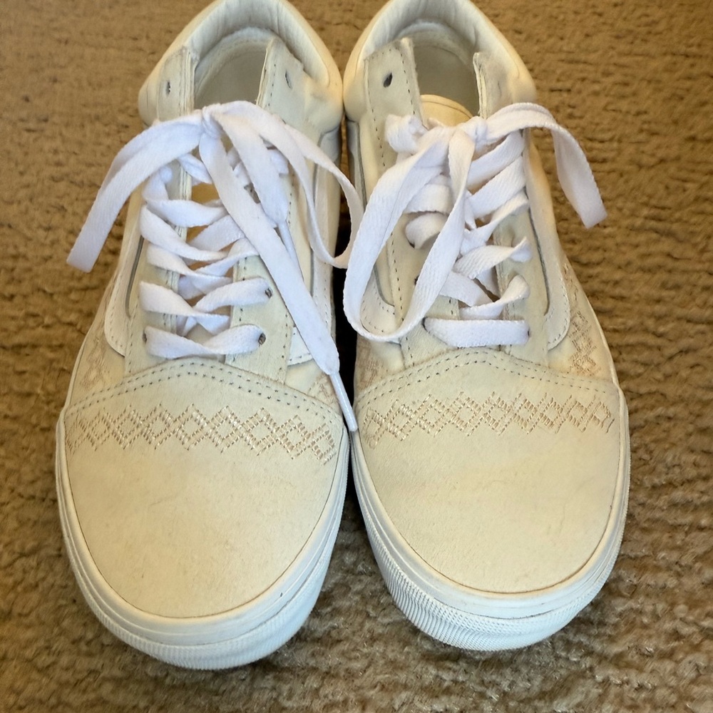 Vans White Lace-Up Sneakers